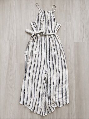 Eden in Love Honolulu Striped Halter Tie-Waist Jumpsuit